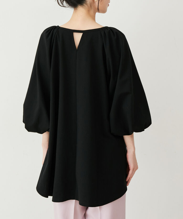 VIS「【洗える】ボリュームスリーブチュニックトップス」|Tシャツ・カットソー|
