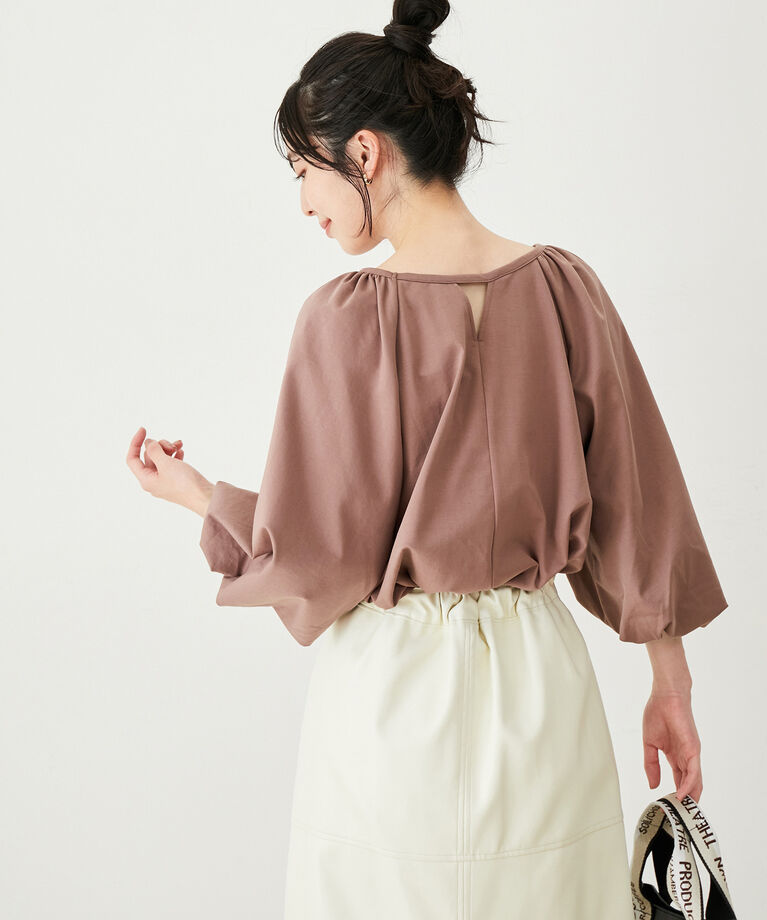 VIS「【洗える】ボリュームスリーブチュニックトップス」|Tシャツ・カットソー|