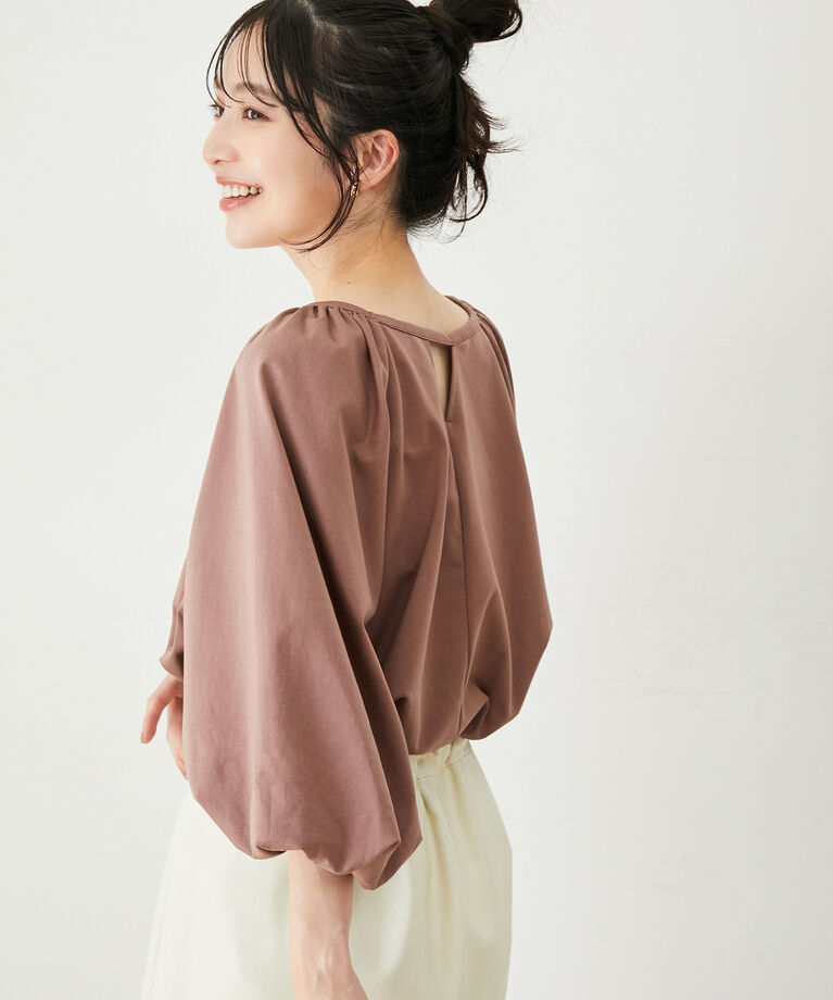 VIS「【洗える】ボリュームスリーブチュニックトップス」|Tシャツ・カットソー|