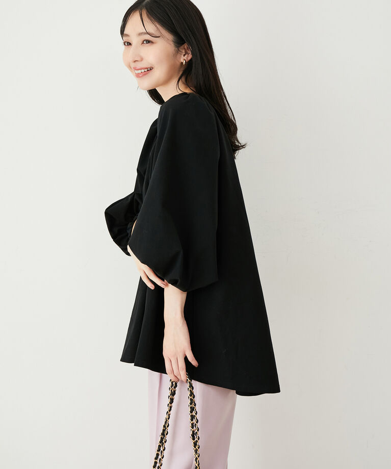 VIS「【洗える】ボリュームスリーブチュニックトップス」|Tシャツ・カットソー|