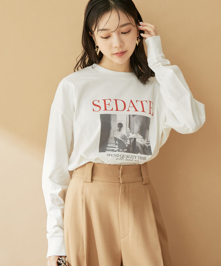 VIS「【洗える】ロゴ＆フォト箔プリントアソートロングTシャツ」|Tシャツ・カットソー|