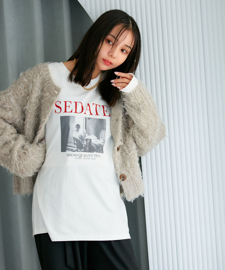VIS「【洗える】ロゴ＆フォト箔プリントアソートロングTシャツ」|Tシャツ・カットソー|