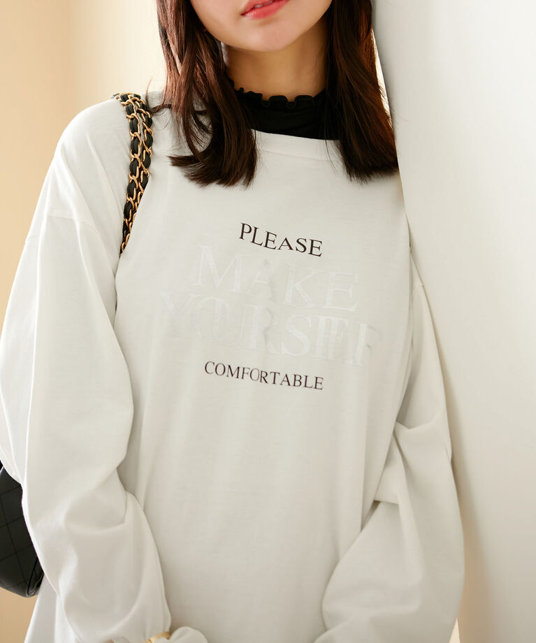 VIS「【洗える】ロゴ＆フォト箔プリントアソートロングTシャツ」|Tシャツ・カットソー|ホワイト系(12)
