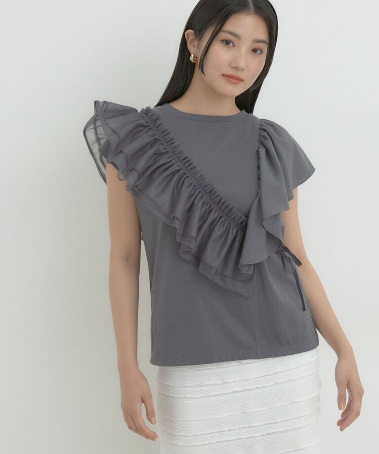 VIS「【SET】サッシュ付きフリルドッキングプルオーバー」|Tシャツ・カットソー|スミクロ(05)