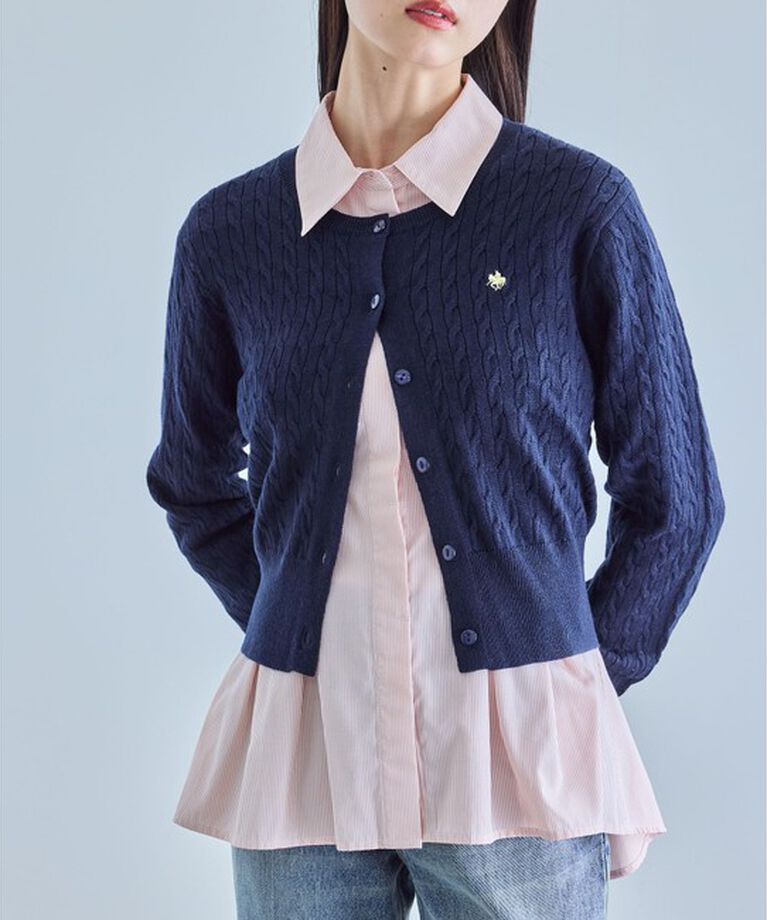 VIS「【新色追加】【POLO BCS】VIS別注ミニケーブルコンパクトニットカーディガン」|カーディガン|