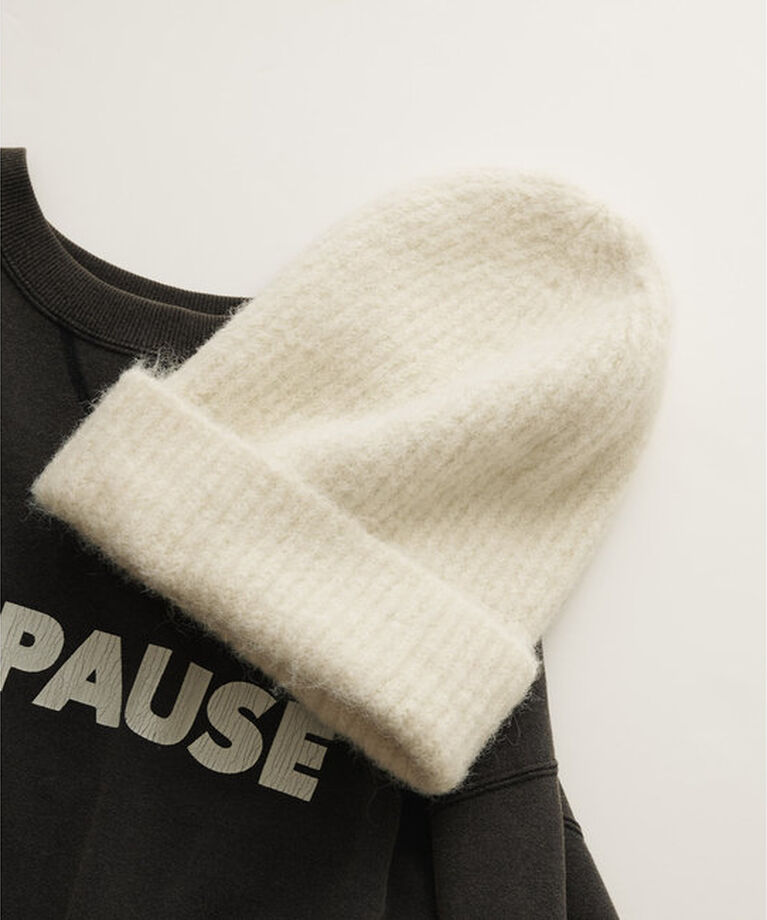  「【THE PAUSE】リブニットキャップ」|ハット|オフホワイト