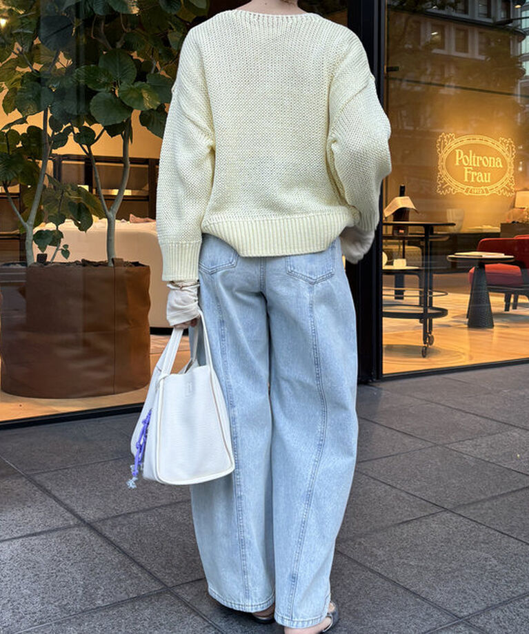  「センターラインデニムカーブパンツ」|デニム|