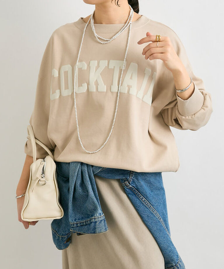  「【ロングシーズン着れる】COCKTAILライトスウェット」|Tシャツ・カットソー|ベージュ
