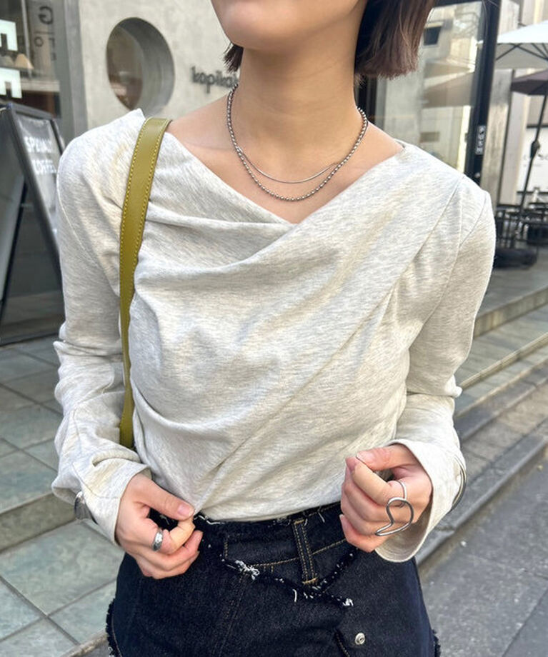  「オフショルロングTシャツ」|Tシャツ・カットソー|