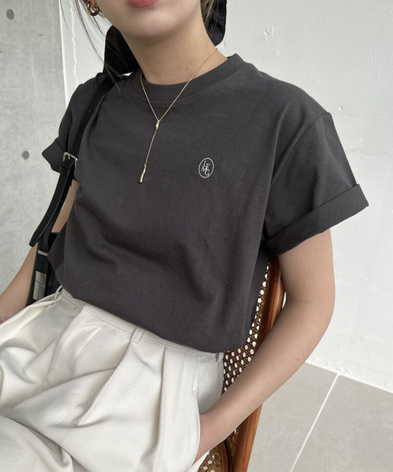  「【サイズ展開あり】1ポイントTシャツ」|Tシャツ・カットソー|チャコールグレー