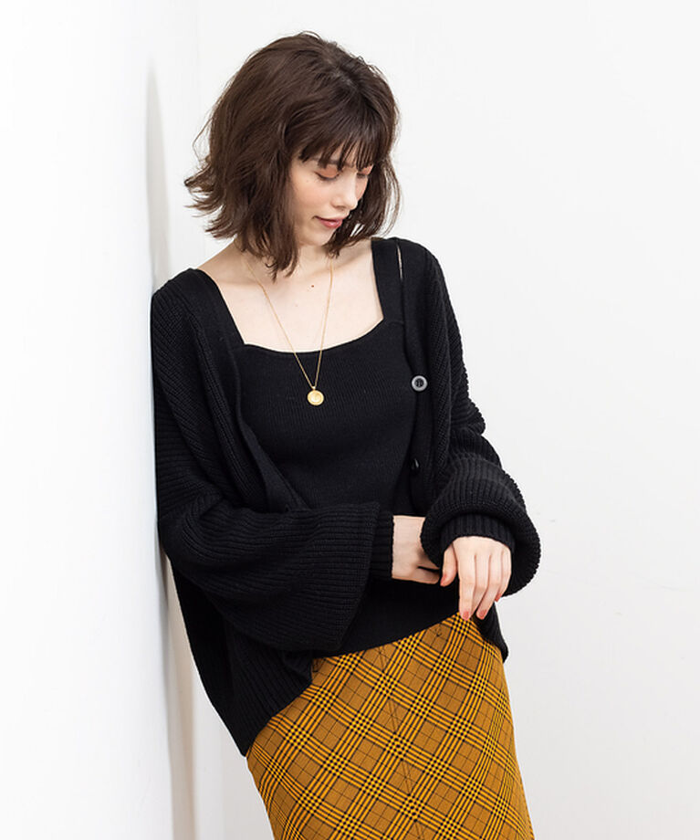 Rouge vif「W混アンサンブルニット」|ニット・セーター|ブラック