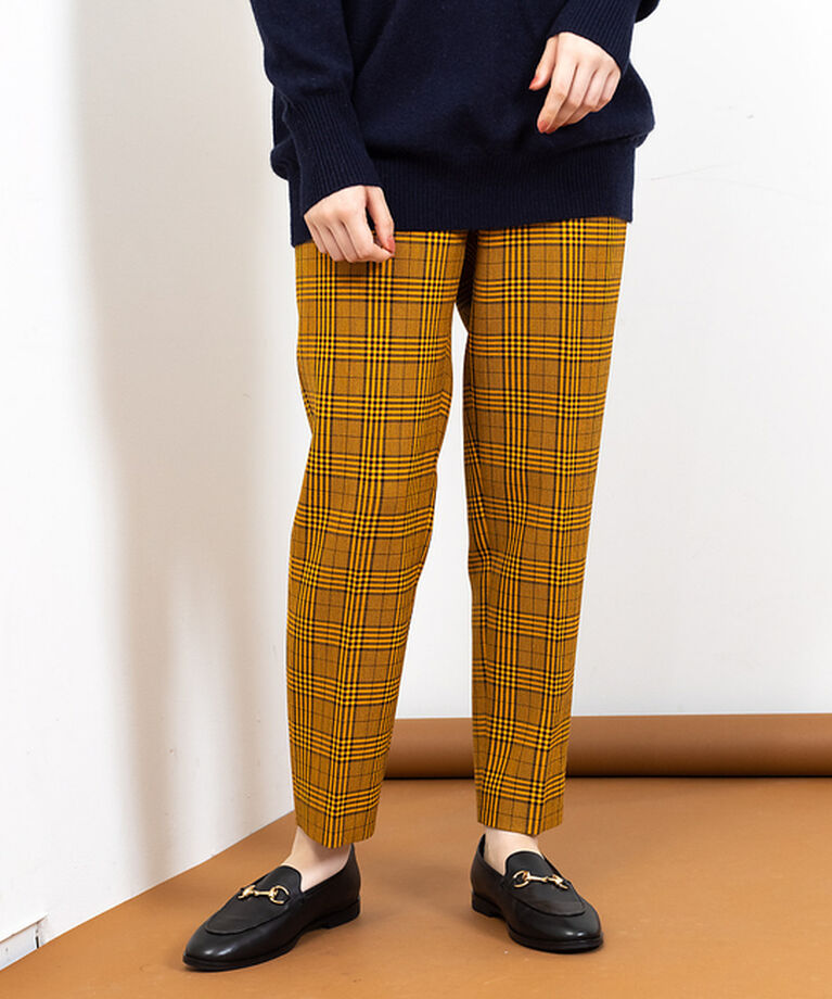 Rouge vif「チェックテーパードパンツ」|その他|オレンジ
