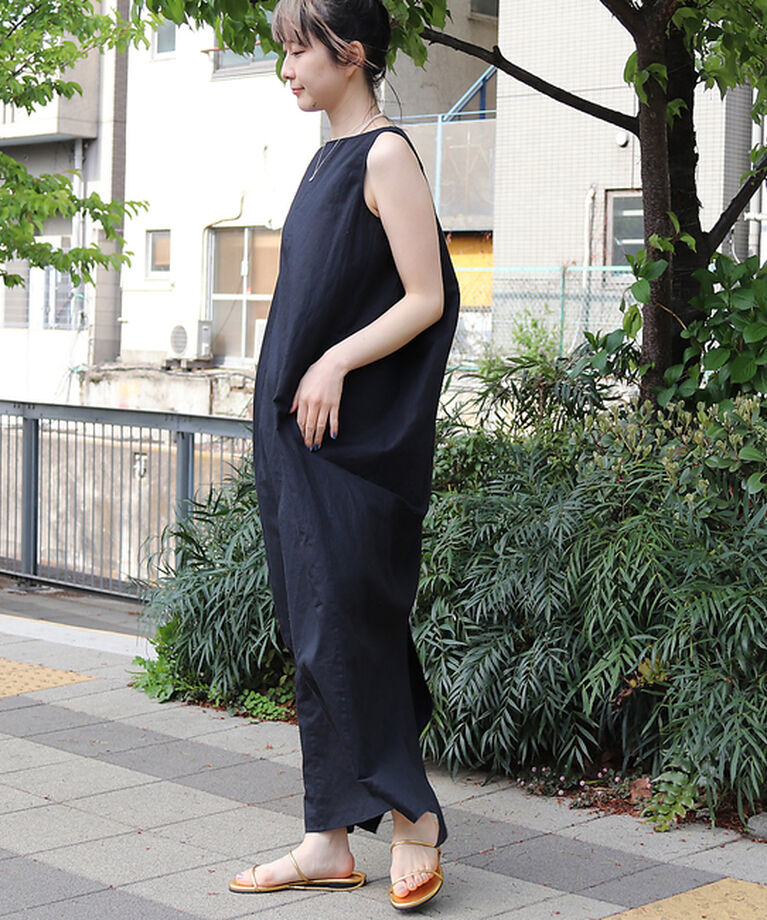 Rouge vif「麻混ノースリーブタックワンピース」|ワンピース|