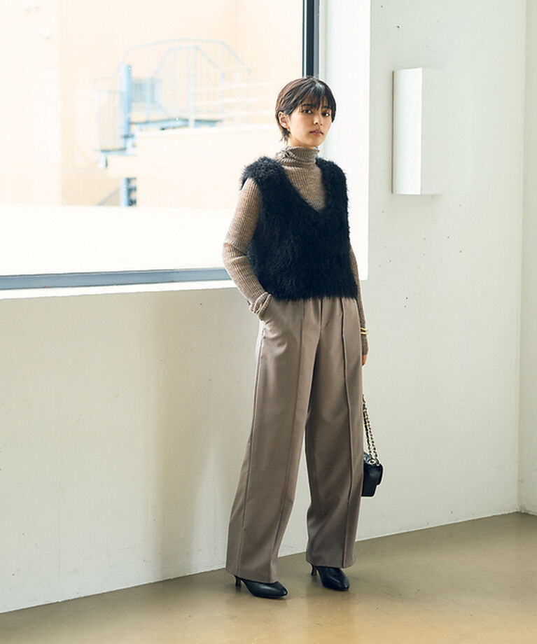Rouge vif「ウールライクイージーストレートパンツ」|その他|