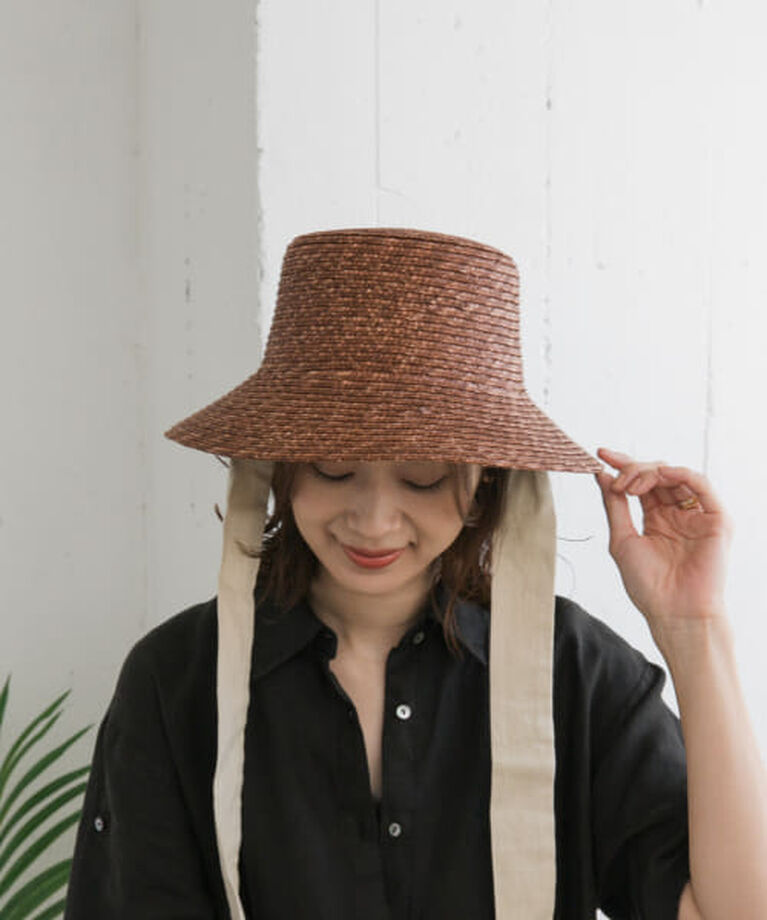 URBAN RESEARCH DOORS「DOORS リボン麦わら帽子」|ハット|BROWN