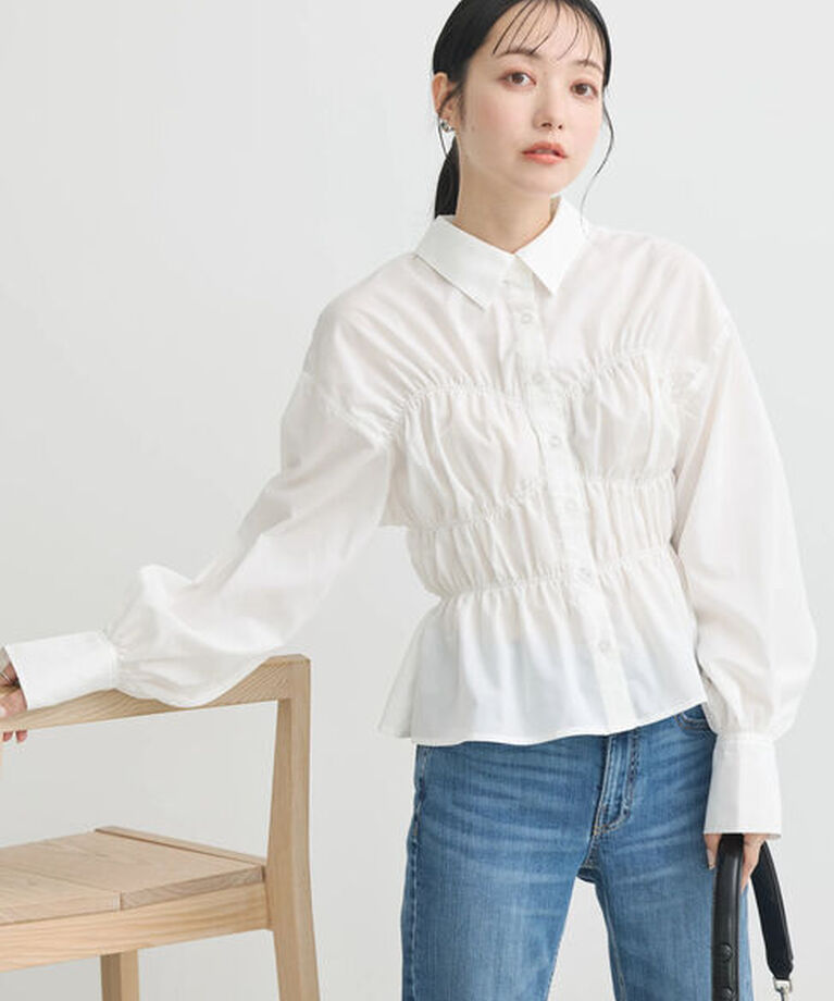 earth music&ecology「ビスチェライクシャーリングシャツ」|シャツ・ブラウス|White