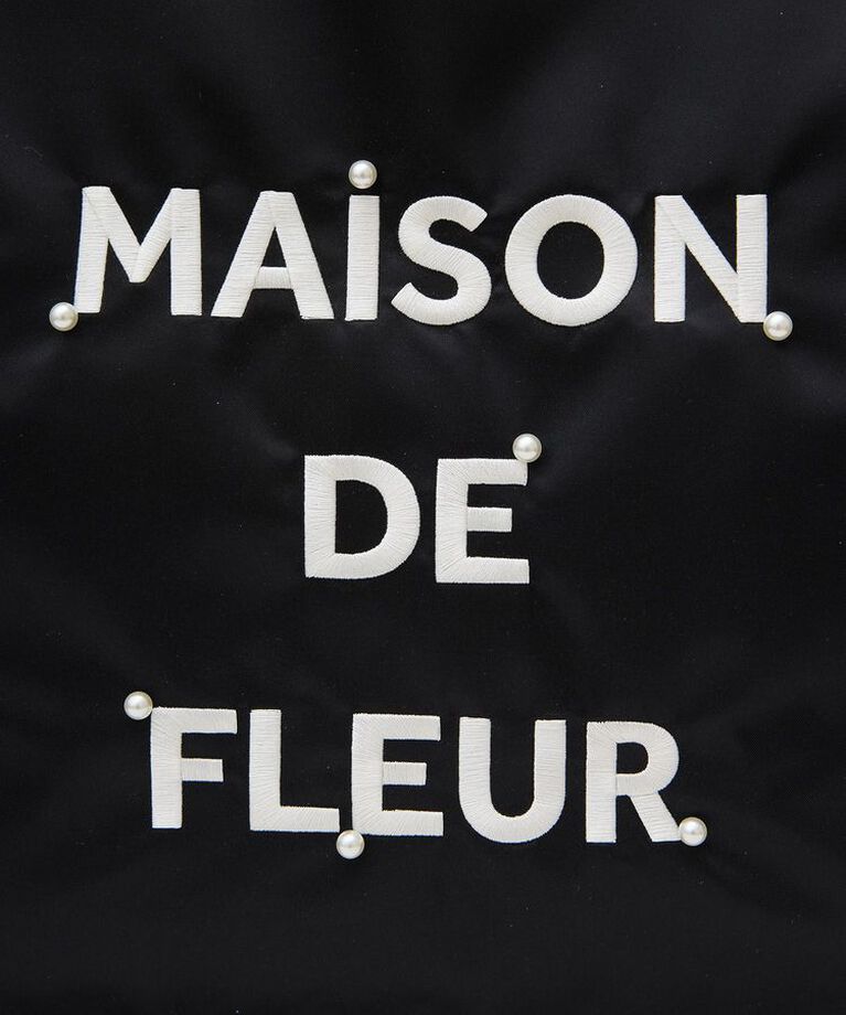 Maison de FLEUR「サテンパールブランドロゴ刺繍トートバッグ　ストレート」|トートバッグ|