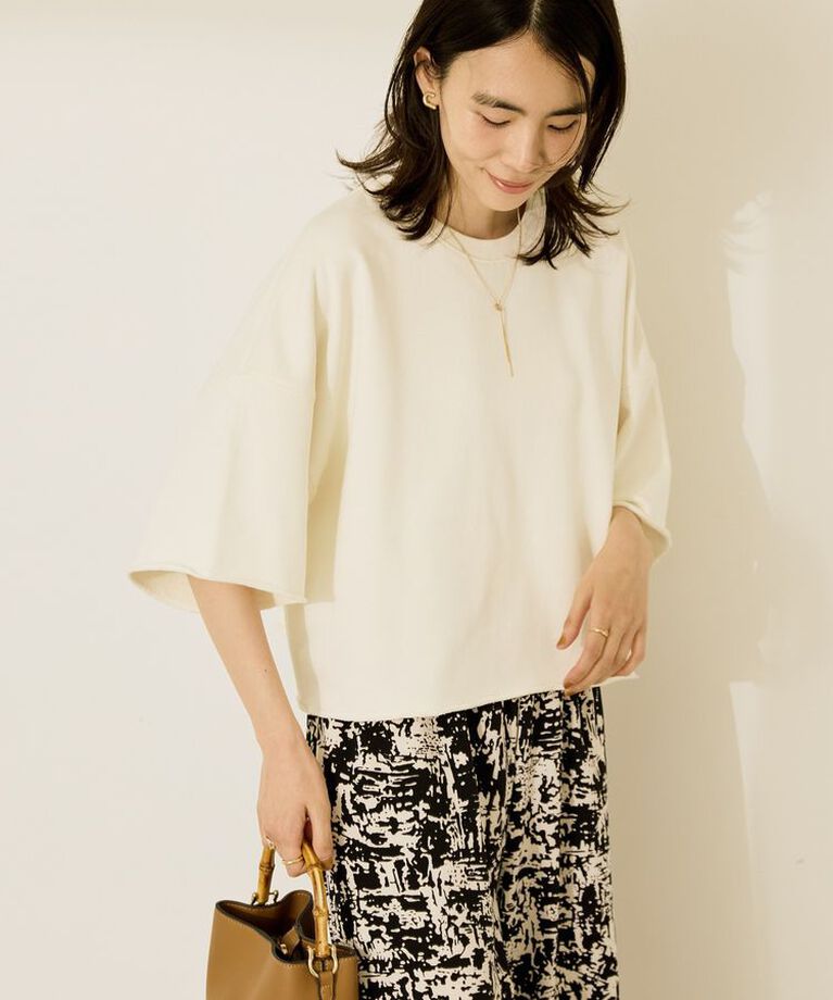 AMERICAN HOLIC「ミニ裏毛5分袖プルオーバー」|Tシャツ・カットソー|Ivory