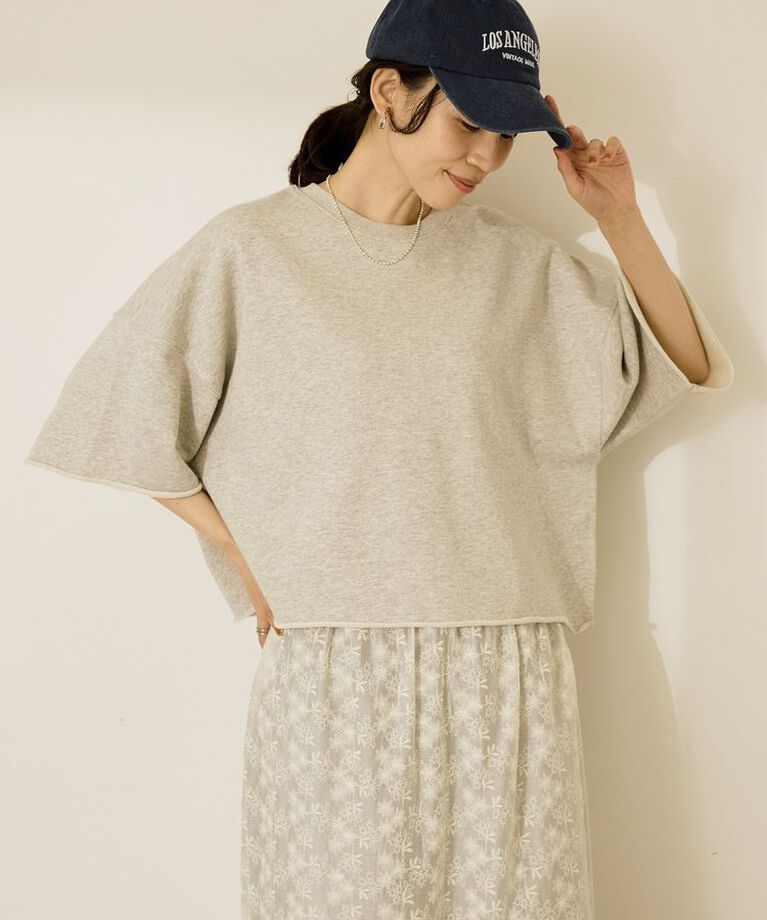 AMERICAN HOLIC「ミニ裏毛5分袖プルオーバー」|Tシャツ・カットソー|