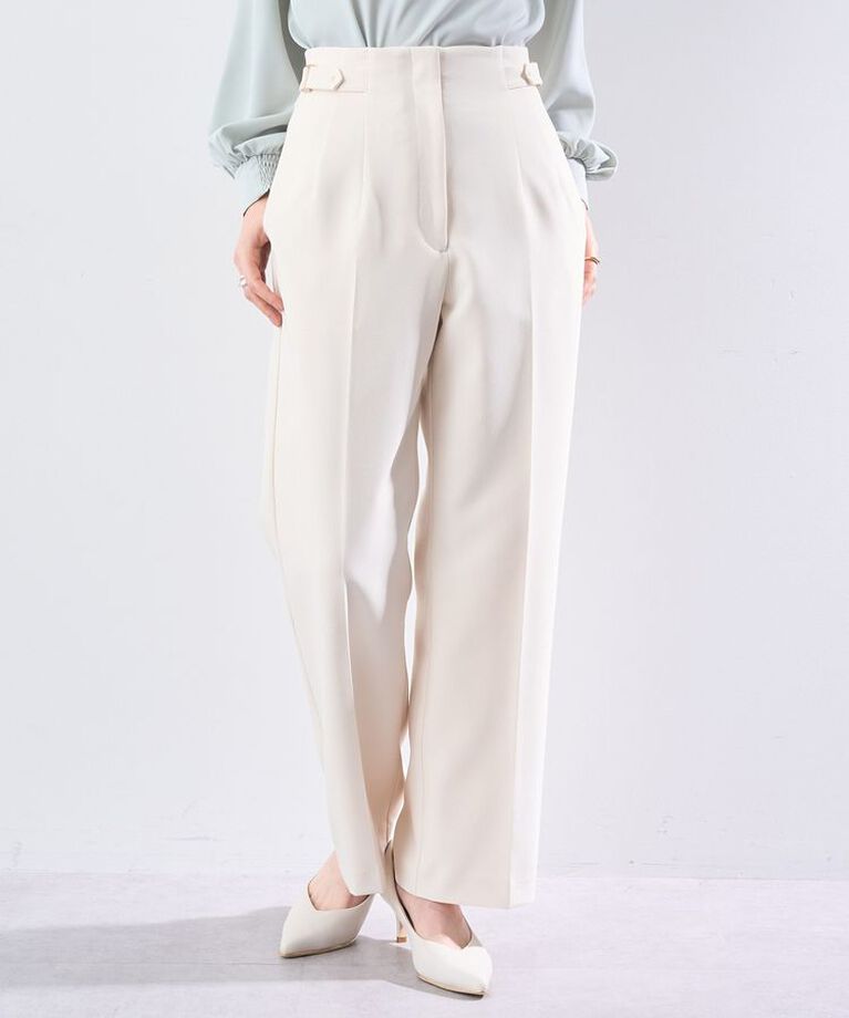 YECCA VECCA「サイドベルテッドハイウエストパンツ」|その他|Ivory