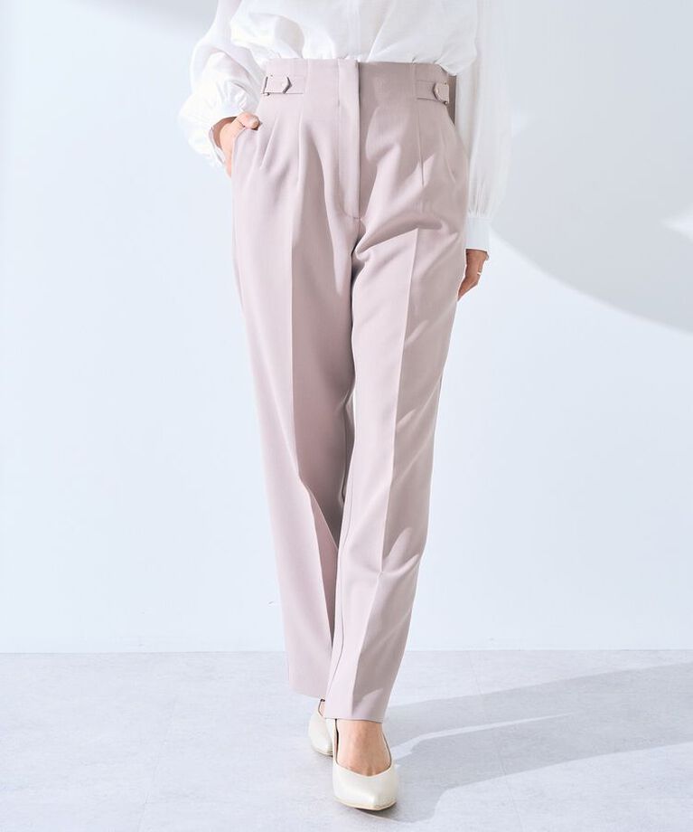 YECCA VECCA「サイドベルテッドハイウエストパンツ」|その他|Beige