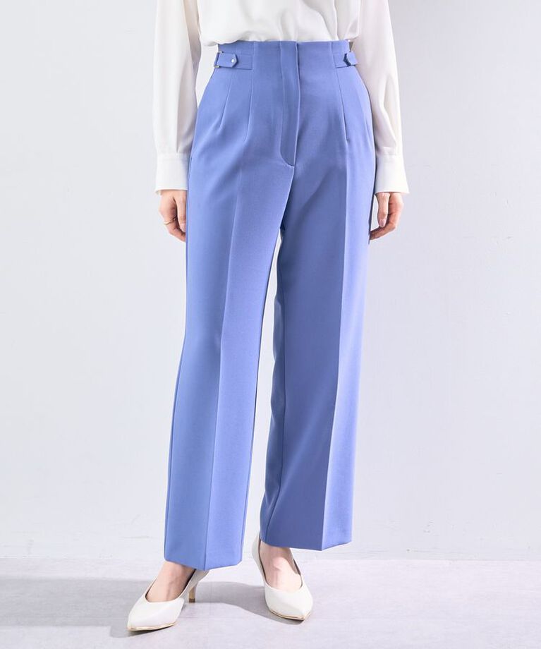 YECCA VECCA「サイドベルテッドハイウエストパンツ」|その他|Blue