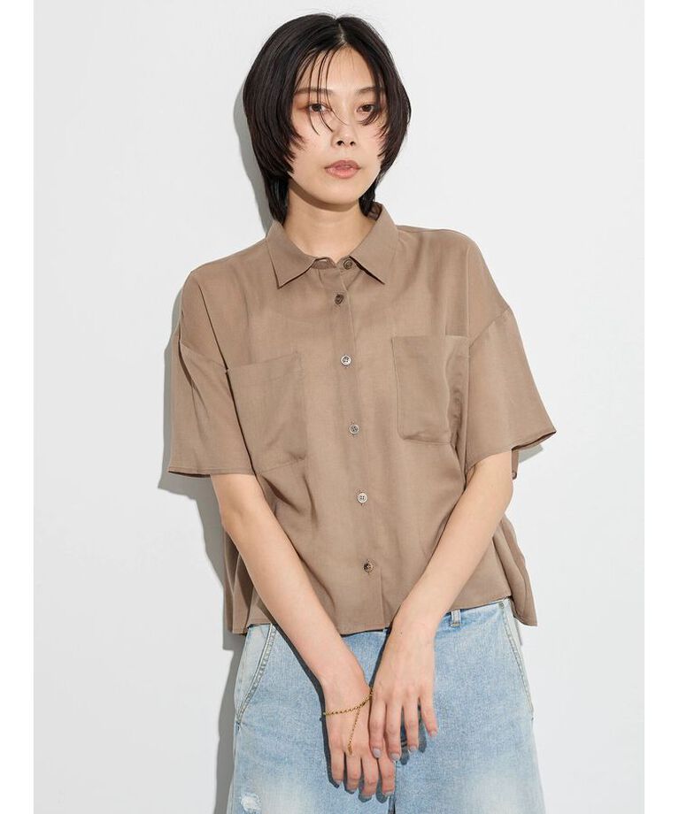 GARAGE OF GOOD CLOTHING「ボイルローンハーフスリーブブラウス」|シャツ・ブラウス|