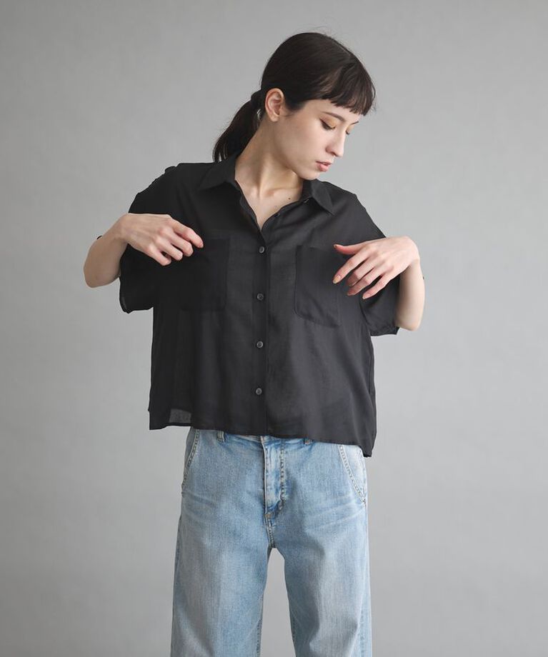 GARAGE OF GOOD CLOTHING「ボイルローンハーフスリーブブラウス」|シャツ・ブラウス|