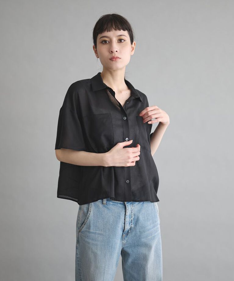 GARAGE OF GOOD CLOTHING「ボイルローンハーフスリーブブラウス」|シャツ・ブラウス|