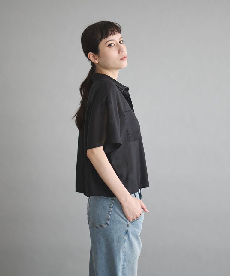 GARAGE OF GOOD CLOTHING「ボイルローンハーフスリーブブラウス」|シャツ・ブラウス|