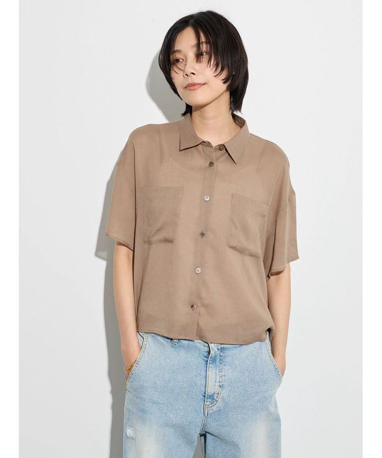 GARAGE OF GOOD CLOTHING「ボイルローンハーフスリーブブラウス」|シャツ・ブラウス|