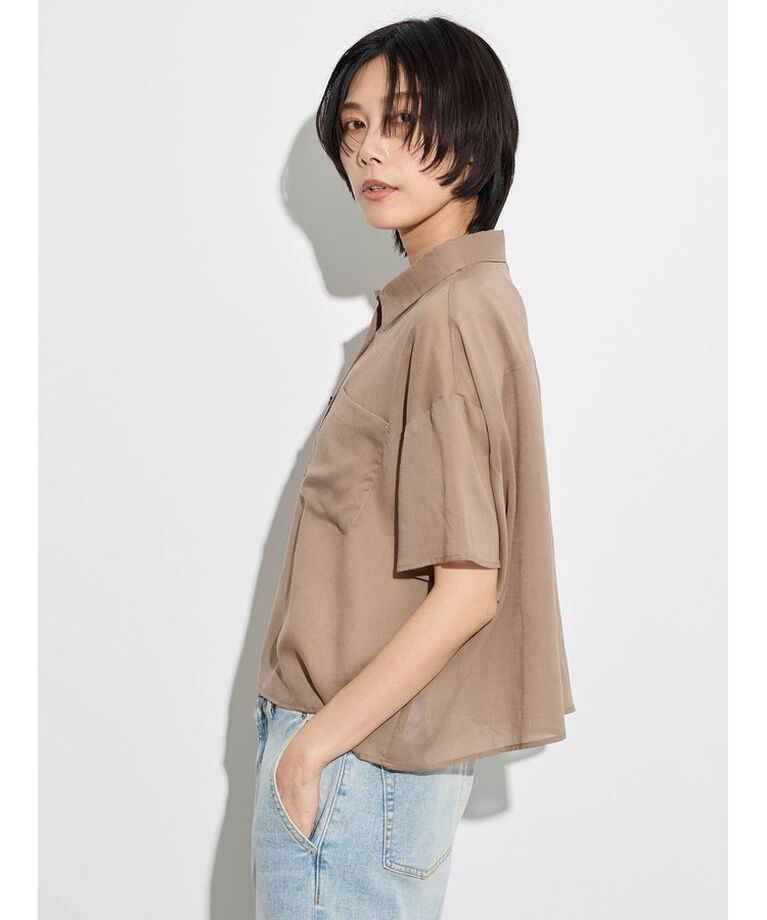 GARAGE OF GOOD CLOTHING「ボイルローンハーフスリーブブラウス」|シャツ・ブラウス|