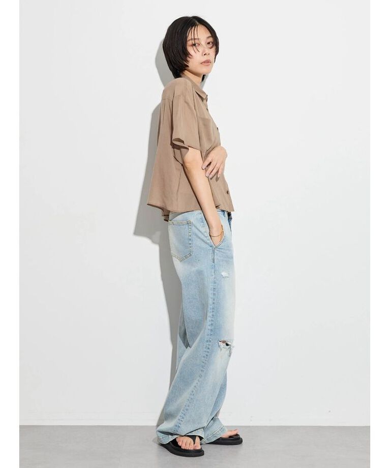 GARAGE OF GOOD CLOTHING「ボイルローンハーフスリーブブラウス」|シャツ・ブラウス|