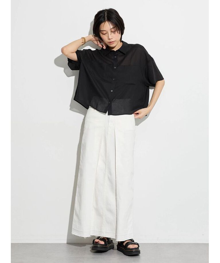 GARAGE OF GOOD CLOTHING「ボイルローンハーフスリーブブラウス」|シャツ・ブラウス|