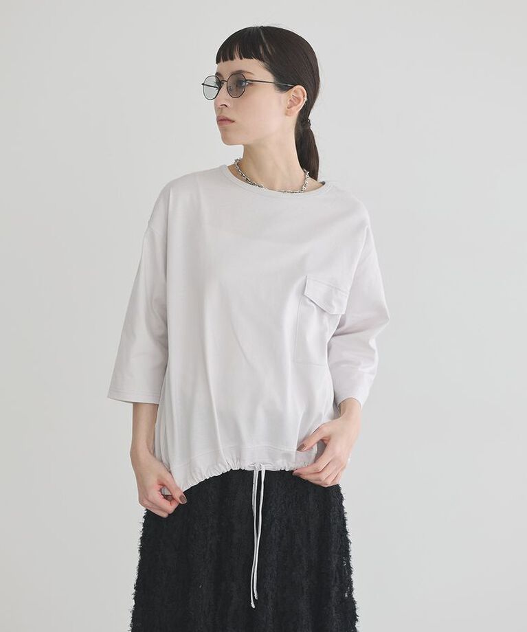 GARAGE OF GOOD CLOTHING「【日本製】七分袖裾ドロストプルオーバー」|Tシャツ・カットソー|Light Gray