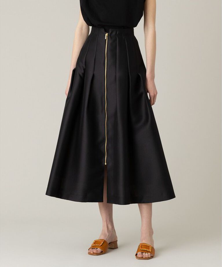 LOULOU WILLOUGHBY「【LOULOU WILLOUGHBY】◇ジップアップタックスカート」|スカート|ブラック