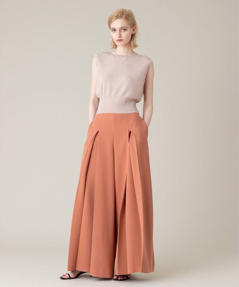 LOULOU WILLOUGHBY「【LOULOU WILLOUGHBY】ジョーゼットタックワイドパンツ」|その他|