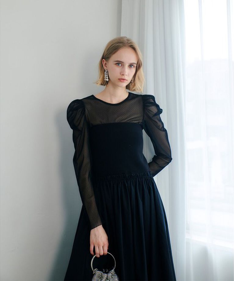 LOULOU WILLOUGHBY「【LOULOU WILLOUGHBY】ビスチェニットワンピース」|ワンピース|