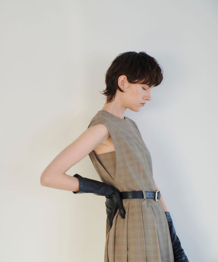 allureville「【allureville×otona MUSE】TRトロサイドスリットプリーツワンピース」|ワンピース|