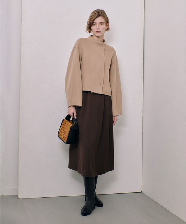 allureville「Wリバースタンドカラーショートコート」|その他|
