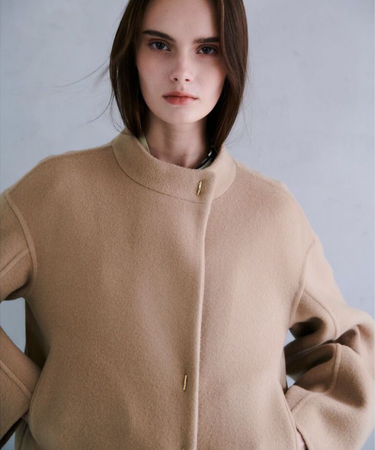 allureville「Wリバースタンドカラーショートコート」|その他|