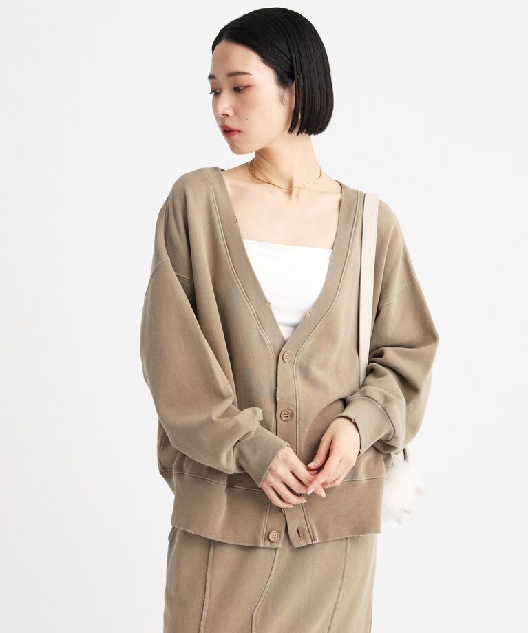  「 【81BRANCA】スウェットカーディガン」|カーディガン|