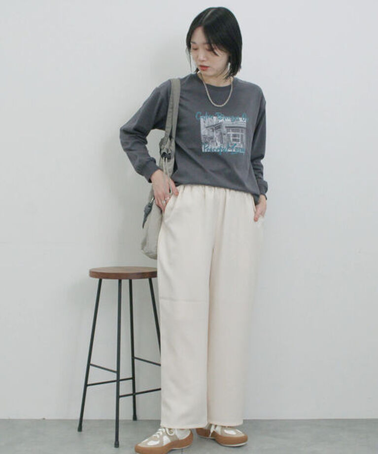 Samansa Mos2 blue「ハイウエストワイドパンツ」|その他|