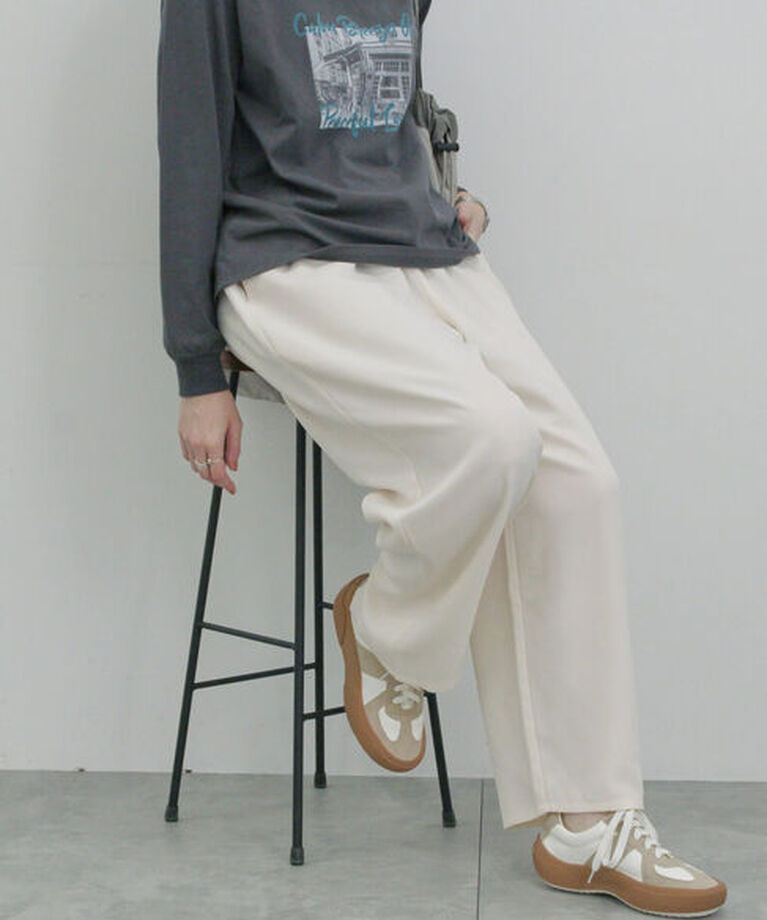 Samansa Mos2 blue「ハイウエストワイドパンツ」|その他|