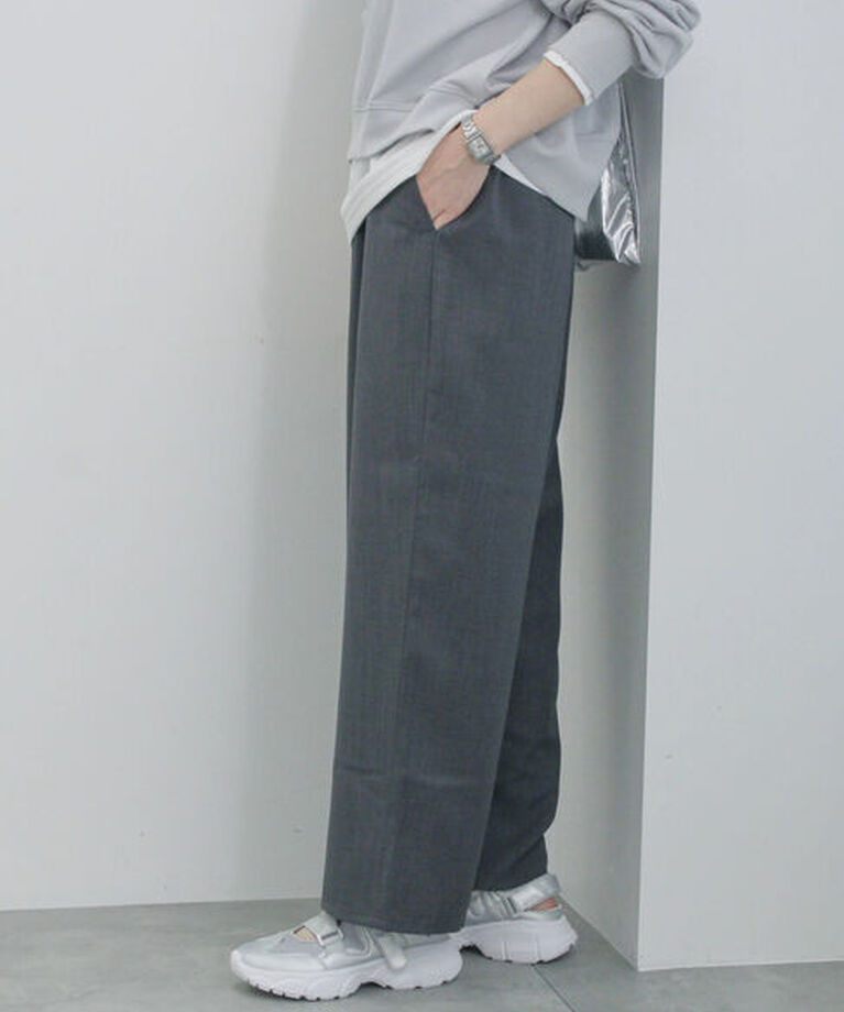 Samansa Mos2 blue「ハイウエストワイドパンツ」|その他|