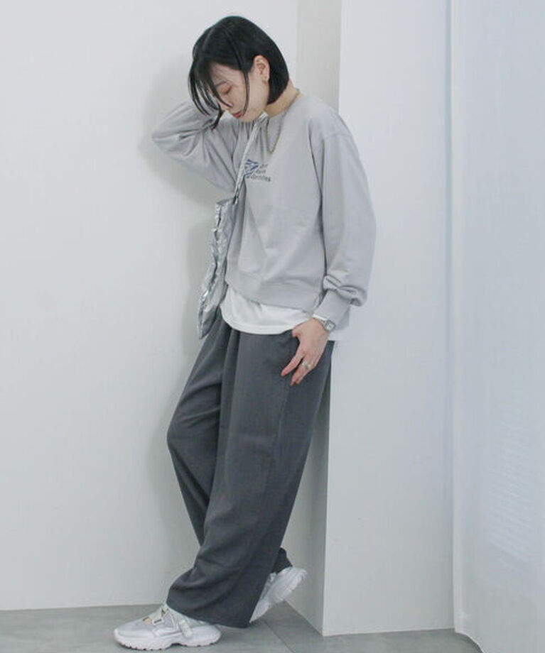 Samansa Mos2 blue「ハイウエストワイドパンツ」|その他|