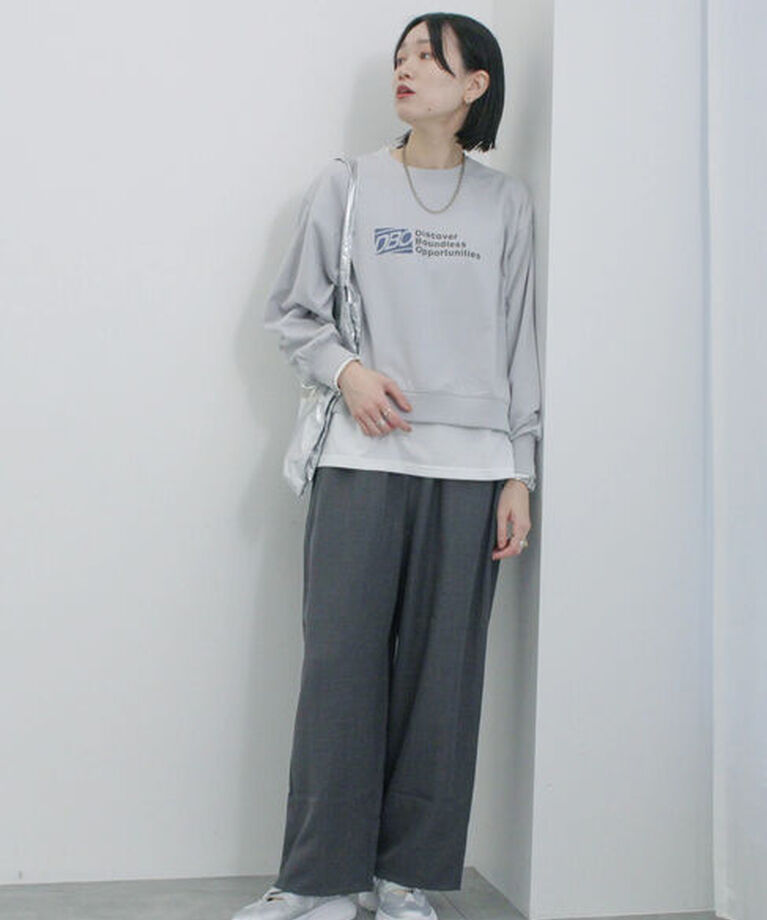 Samansa Mos2 blue「ハイウエストワイドパンツ」|その他|