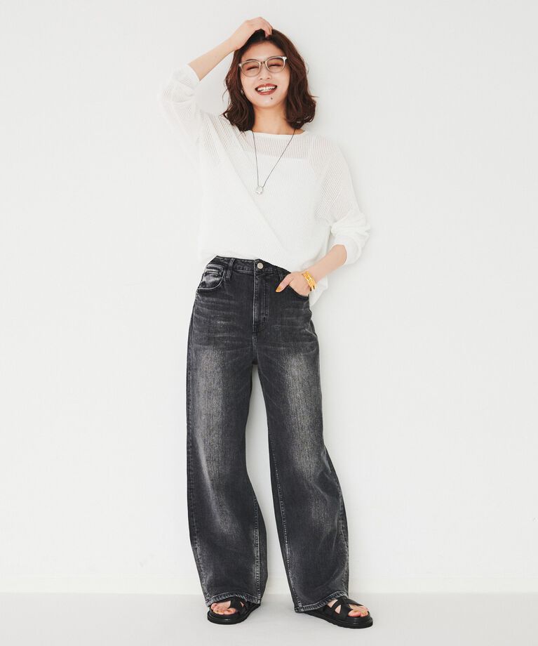 UNTITLED「【Healthy DENIM】 Pink Pepper（ピンクペッパー）ワイドストレートデニム」|デニム|