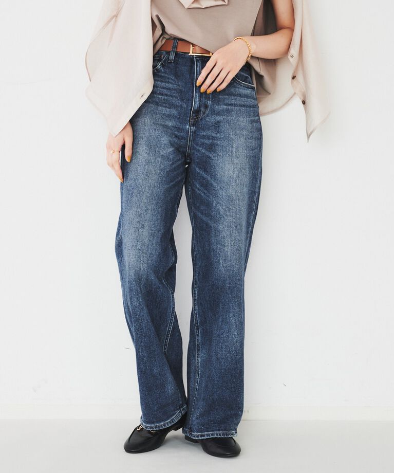 UNTITLED「【Healthy DENIM】 Pink Pepper（ピンクペッパー）ワイドストレートデニム」|デニム|ﾌﾞﾙｰ(093)