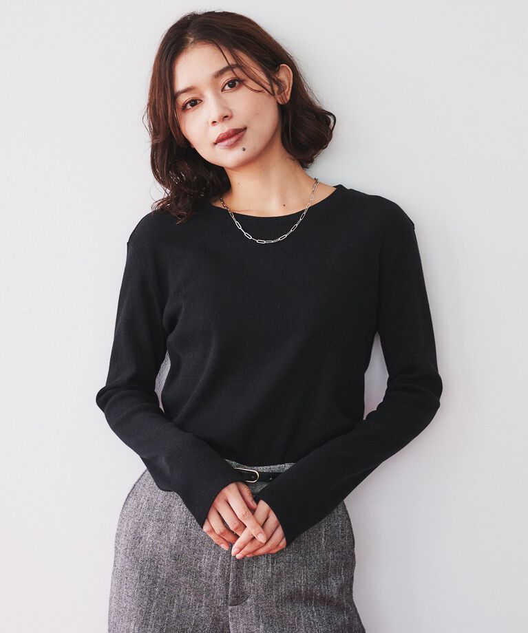 UNTITLED「【長袖Tシャツ】ラメテレコカットソー」|Tシャツ・カットソー|